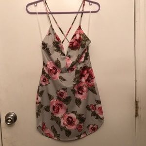 Floral dress with criss-cross straps